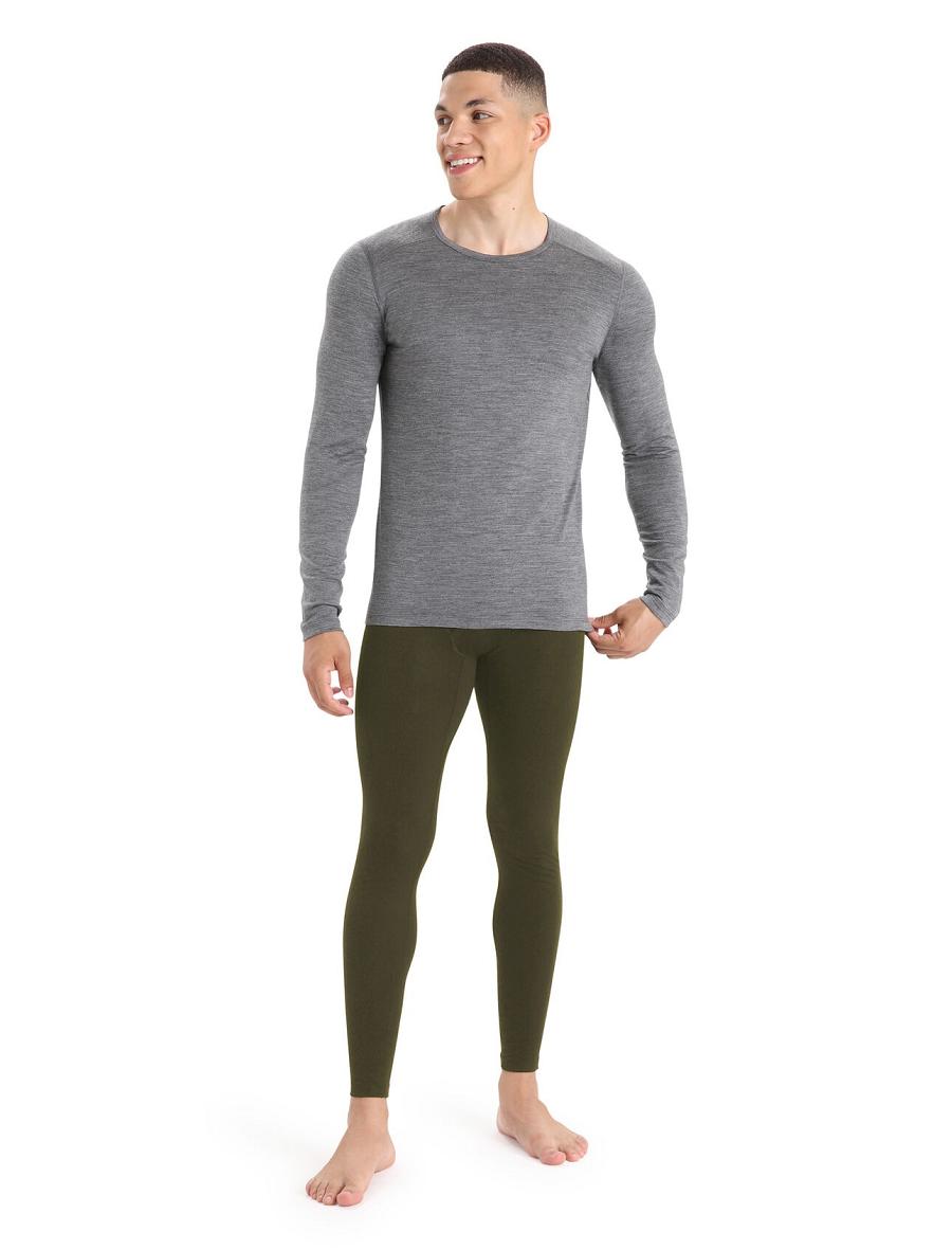 Men's Icebreaker Merino 200 Oasis with Fly Leggings Loden | CA 1816LISH